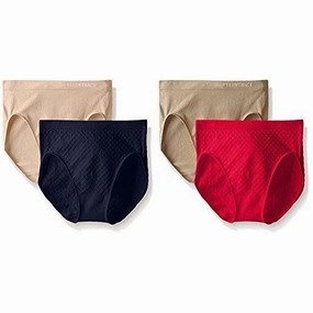 Dot Jacquard Hi Cut Panty Pack, Dark Navy/Sun Beige/Lipstick/Latte, Large