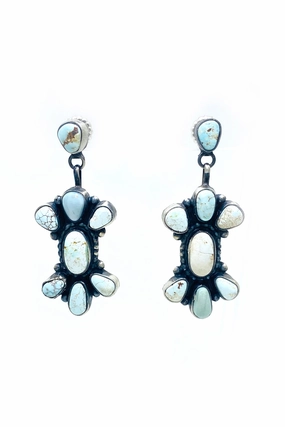 Dry Creek White Turquoise Dangle Post Earrings