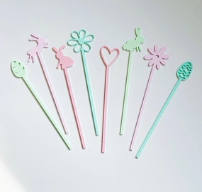 Easter Stir Sticks / Pastel Acrylic Cocktail Stirrers