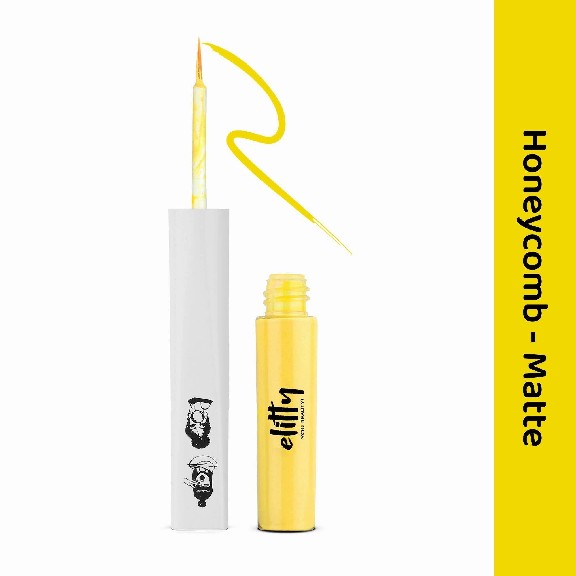 Elitty Honeycomb Yellow Pop Color Matte Finish Liquid Eyeliner - Honeycomb-Yellow
