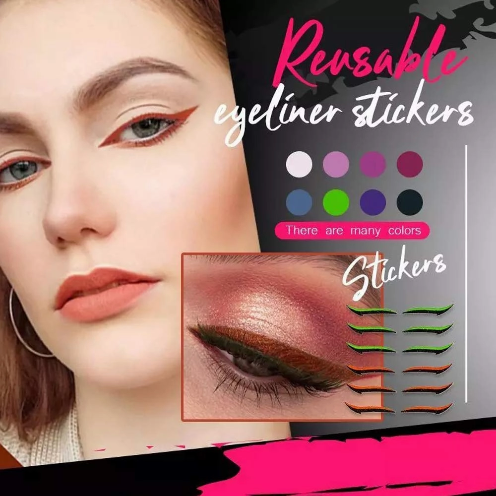 Eye Shadow Template,40pcs Eyelid Line Stick Reusable Eyeliner Stickers Cat Eye Makeup Double Eyelid Sticker Eyeliner Makeup Sticker,Waterproof Precise Smudgeproof Make Up (Green)