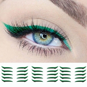 Eye Shadow Template,40pcs Eyelid Line Stick Reusable Eyeliner Stickers Cat Eye Makeup Double Eyelid Sticker Eyeliner Makeup Sticker,Waterproof Precise Smudgeproof Make Up (Green)