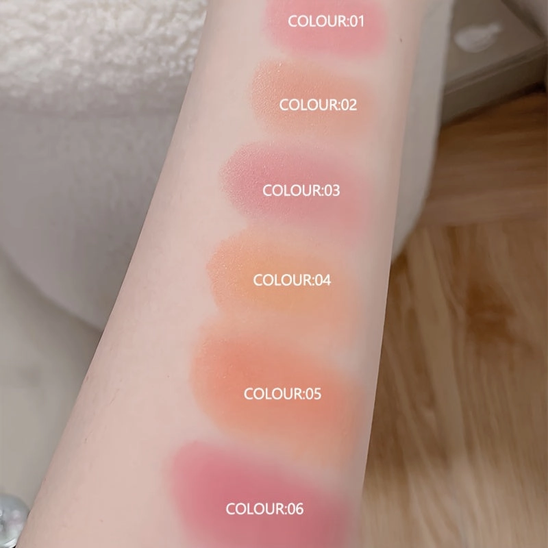 Face Quick Makeup 6 Color Blush Peach Pink Blush Mute Light Foggy  Suitable For Any Group Of People To Enhance The Color So That The Skin Looks Transparent And Flawless FS