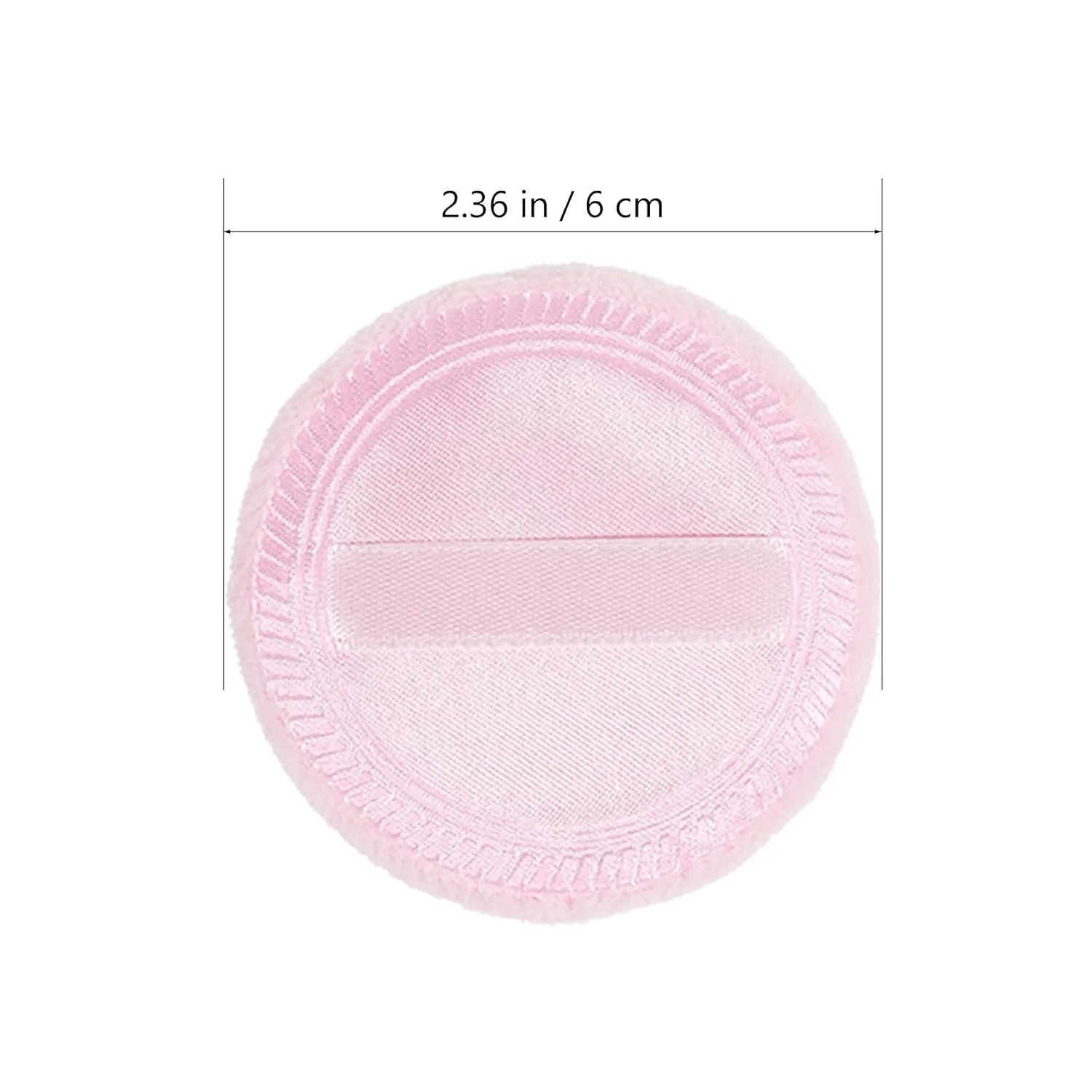 FRCOLOR 10-Piece Cotton Round Makeup Puff with Strap for Body, Face & Mineral Powder, Pink