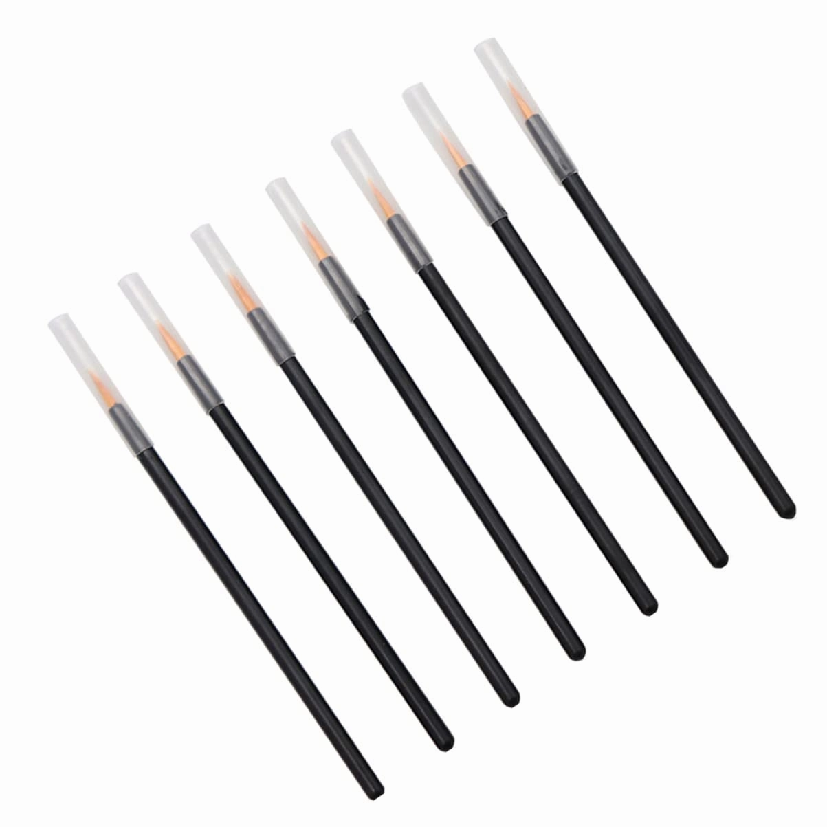 FRCOLOR 300pcs Disposable Eyeliner Brushes Slender Handle Applicator Fiber Bristles for Eye Makeup for Liquid Eyeliner Lip Liner and Cosmetics Application Yellow