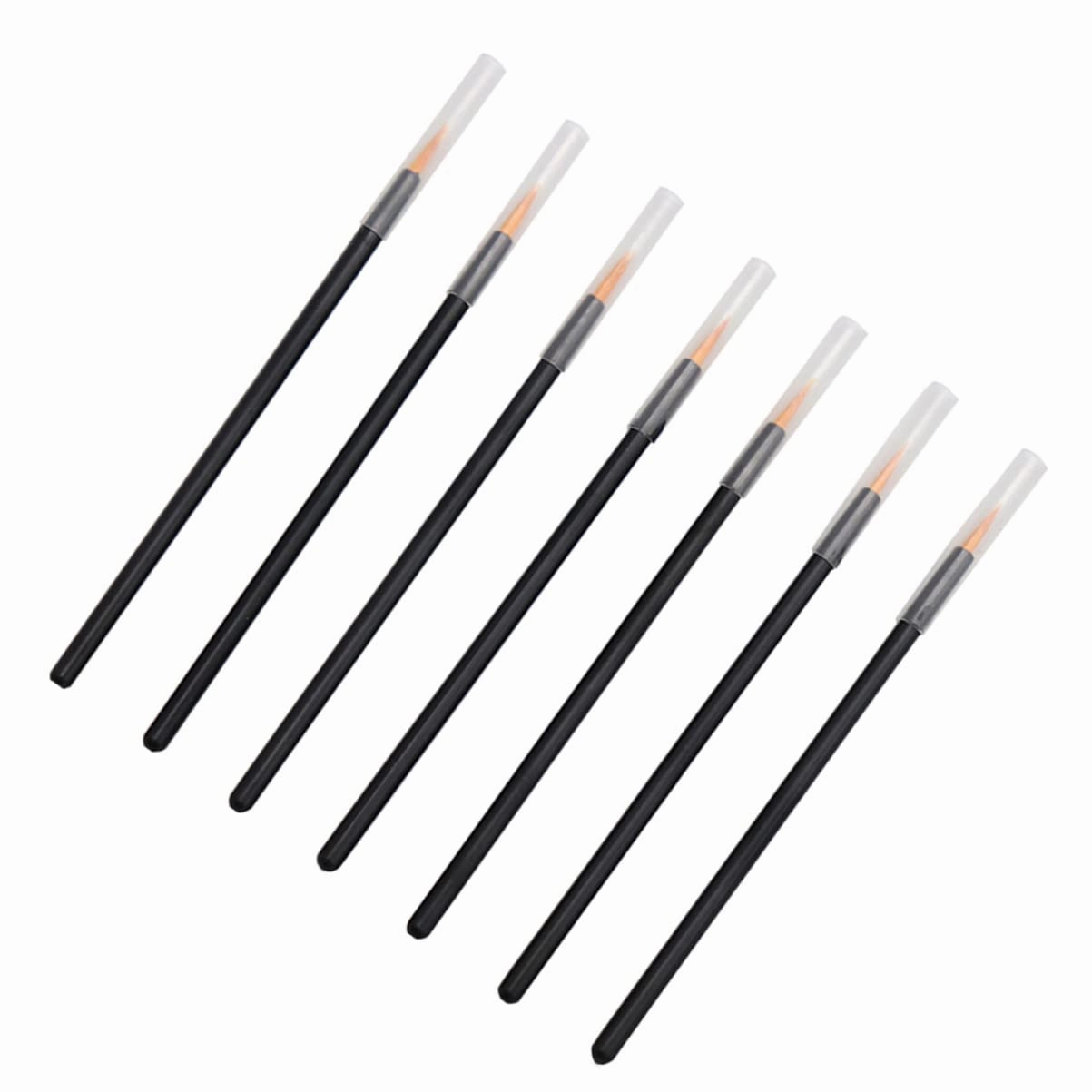 FRCOLOR 300pcs Disposable Eyeliner Brushes Slender Handle Applicator Fiber Bristles for Eye Makeup for Liquid Eyeliner Lip Liner and Cosmetics Application Yellow
