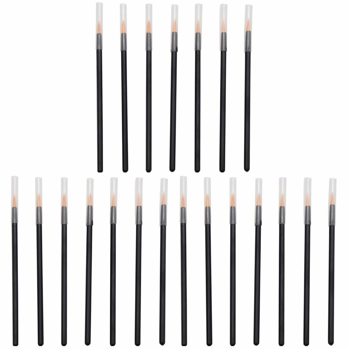 FRCOLOR 300pcs Disposable Eyeliner Brushes Slender Handle Applicator Fiber Bristles for Eye Makeup for Liquid Eyeliner Lip Liner and Cosmetics Application Yellow