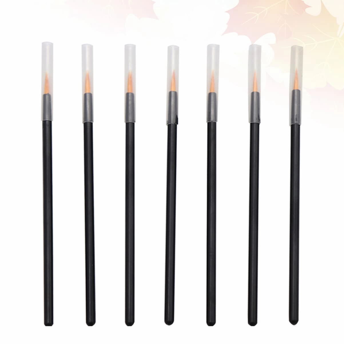 FRCOLOR 300pcs Disposable Eyeliner Brushes Slender Handle Applicator Fiber Bristles for Eye Makeup for Liquid Eyeliner Lip Liner and Cosmetics Application Yellow