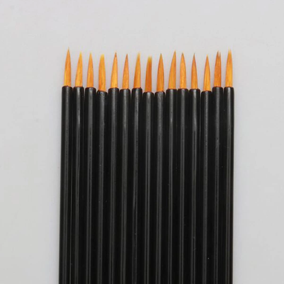 FRCOLOR 300pcs Disposable Eyeliner Brushes Slender Handle Applicator Fiber Bristles for Eye Makeup for Liquid Eyeliner Lip Liner and Cosmetics Application Yellow