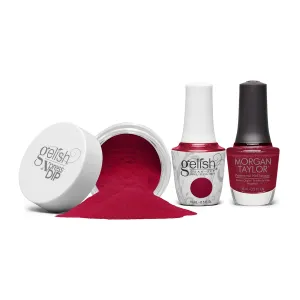 Gelish Holiday Winter Collection A Fuzzy Feeling Trio Value Sets - 15mL Gel Nail Polish, 15mL Nail Lacquer Pack and 1.5 oz Xpress Dip N Brush, 3 pcs. (Sugar Coated Dreams)