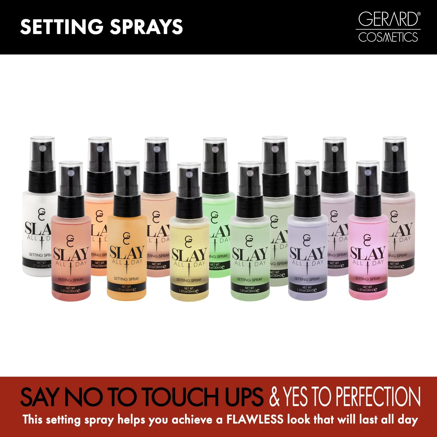 Gerard Cosmetics Slay All Day Setting Spray - Controls Oil To Increase Makeup Longevity - Helps Maintain Optimal Hydration - Prevents Makeup from Settling in Pores - Rose Mini - 1.01 oz