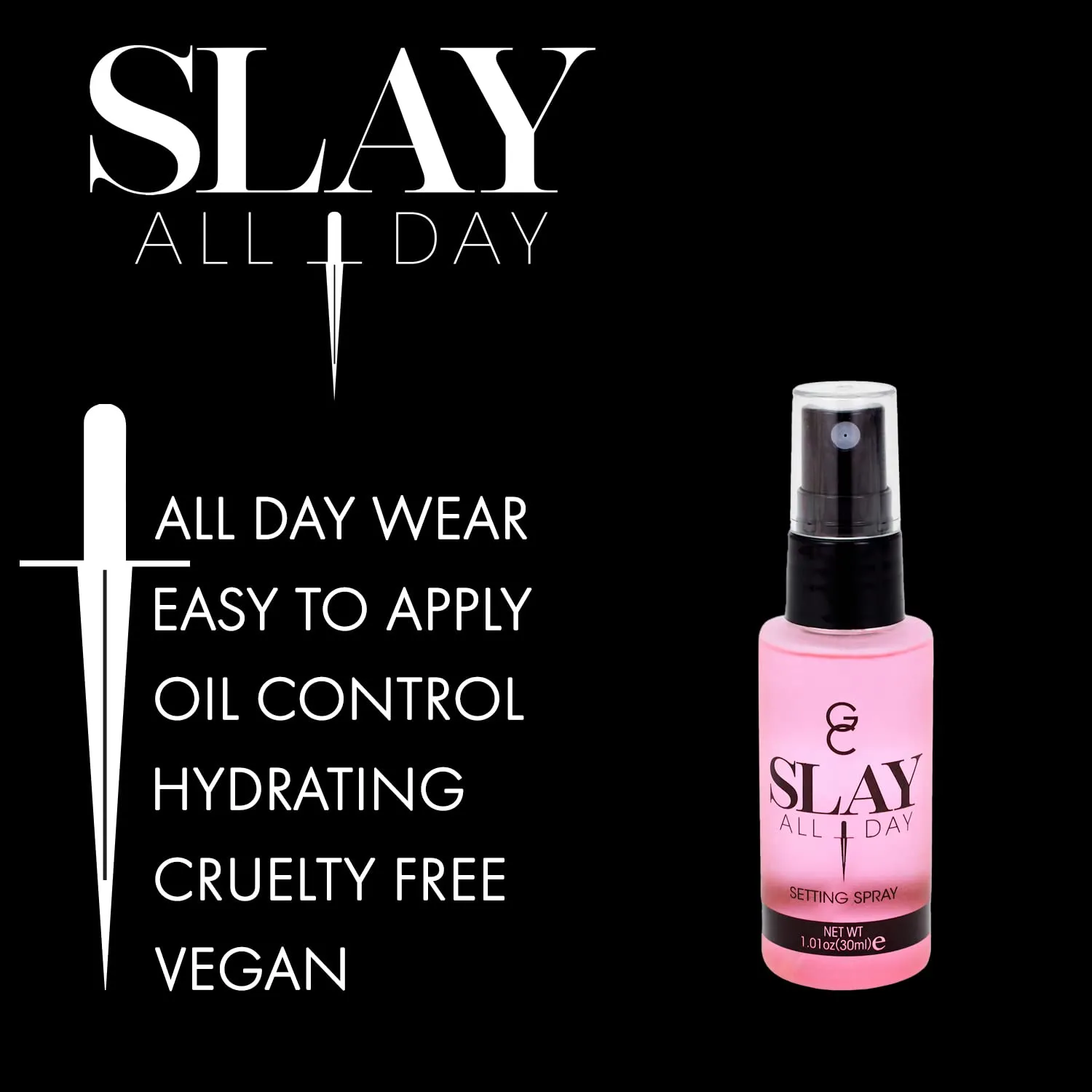 Gerard Cosmetics Slay All Day Setting Spray - Controls Oil To Increase Makeup Longevity - Helps Maintain Optimal Hydration - Prevents Makeup from Settling in Pores - Rose Mini - 1.01 oz