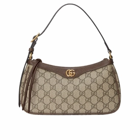 GG OPHIDIA SMALL SHOULDER BAG BEIGE AND DARK BROWN 24CM 735145 KAAAD 8358
