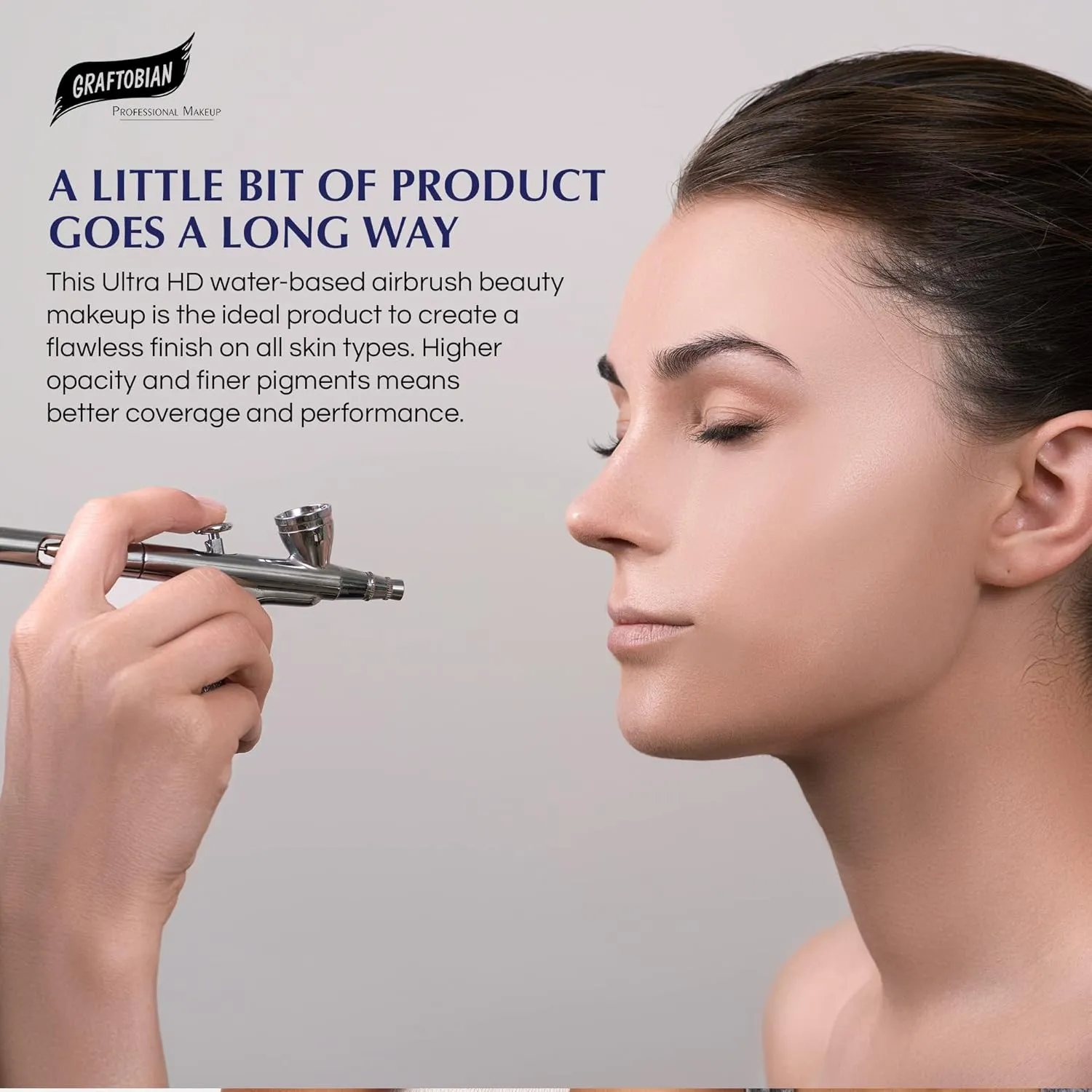 GlamAire Airbrush Makeup by Graftobian - High Definition Airbrush Foundation, Professional Formula for Long-Lasting Wear, For Makeup Artists and Beauty Aficionados, Made in USA, Ivory (W)
