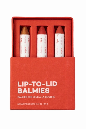 Golden Hour Balmie Trio for Eyes, Lips, Cheeks, Zero Waste Multi-Use Crayon