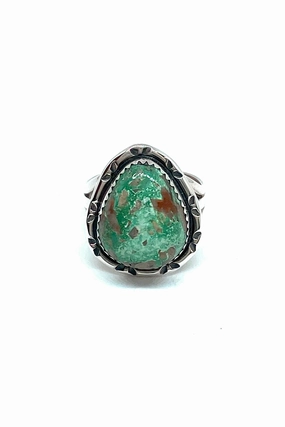 Green Turquoise Navajo Ring (Size 8.5)