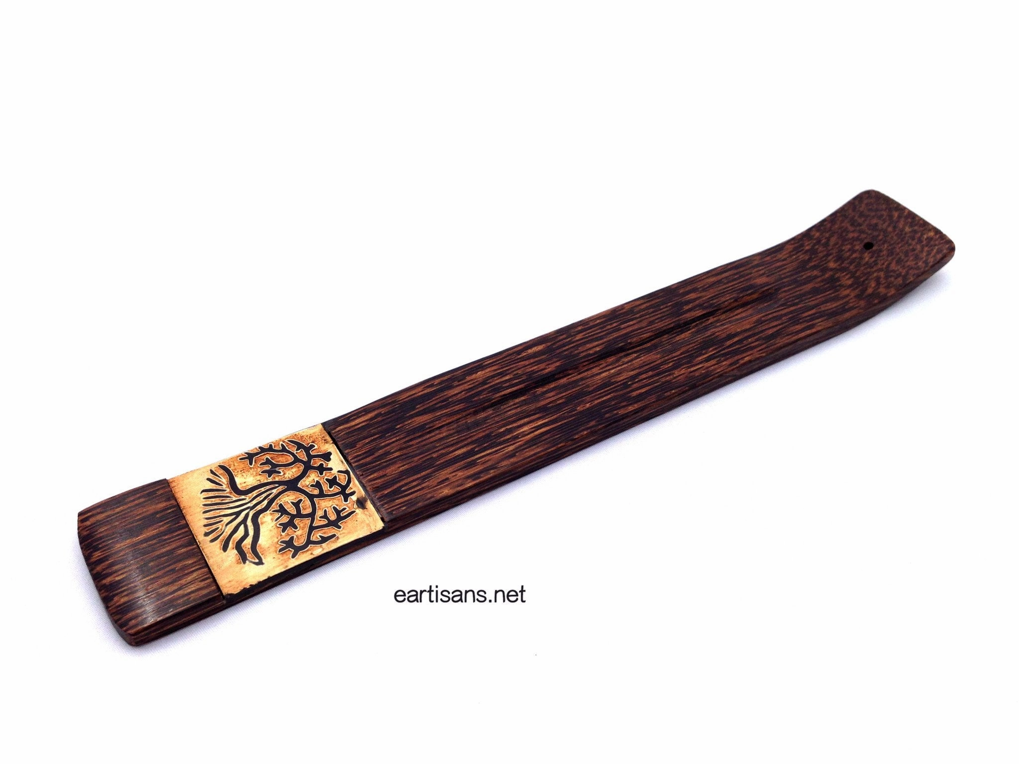 Hand Carved Tree Of Life Coconut Wood Stick Incense Holder