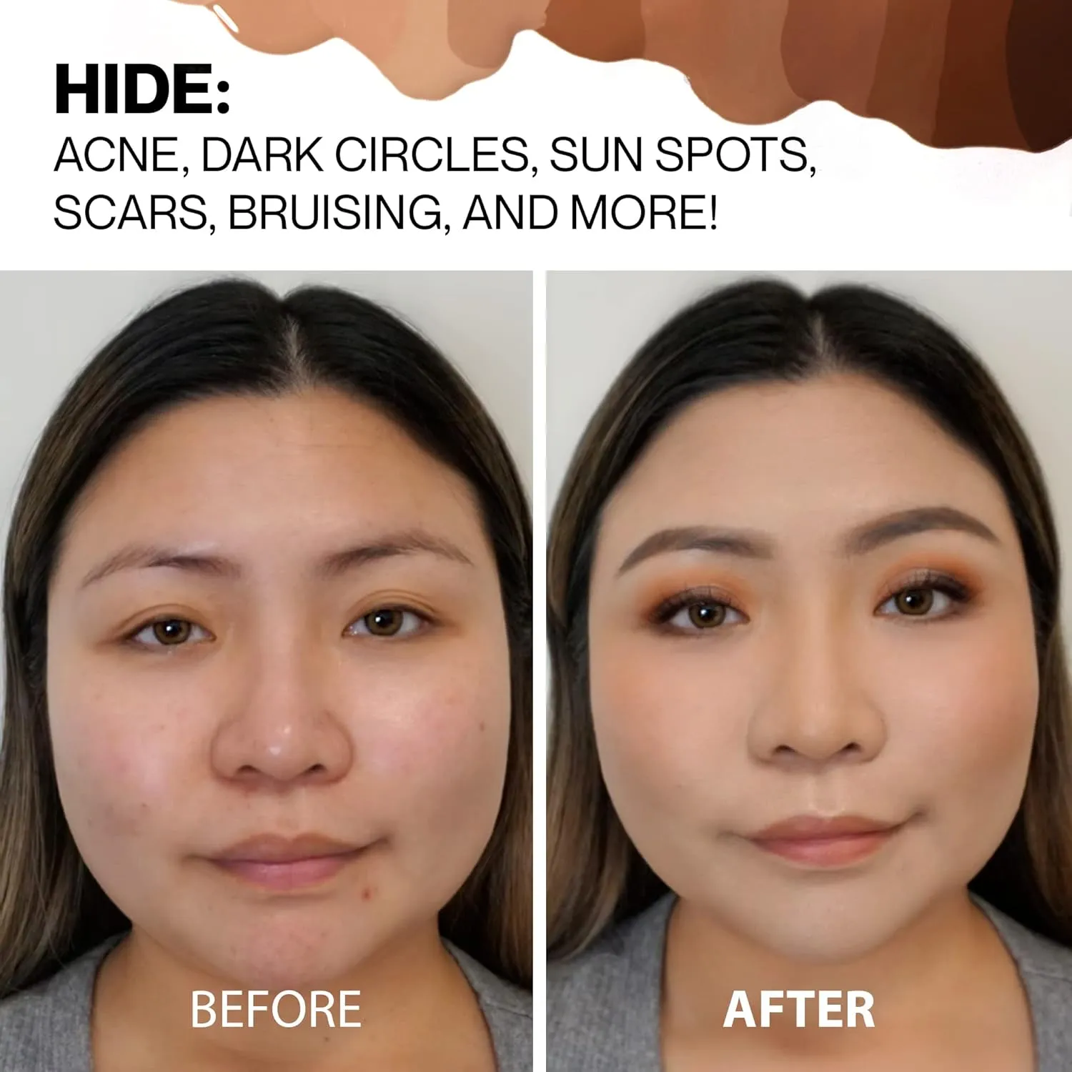 HIDE PREMIUM Liquid Foundation, Multi-Use Waterproof Foundation, Medium/Full Coverage Foundation, Shades for All Skin Types (See Shade Finder), Light Beige, 1 fl oz