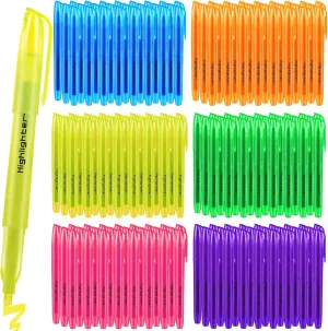 Highlighters Assorted Colors Bulk, 60 Pcs Pastel Highlighters with 6 Colors, for Office and School Supplies