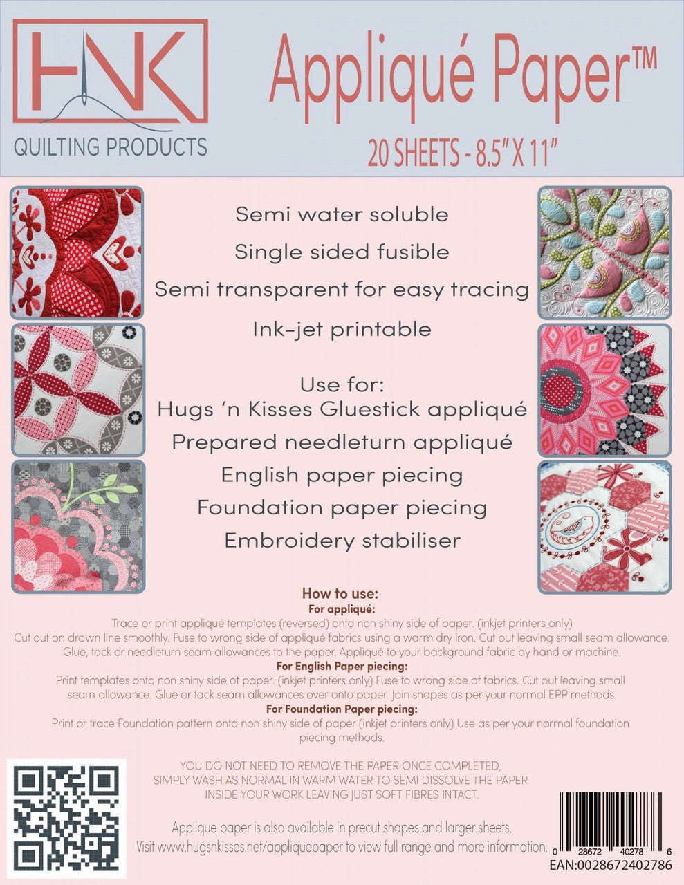 HNK Applique Paper - 20 Pack