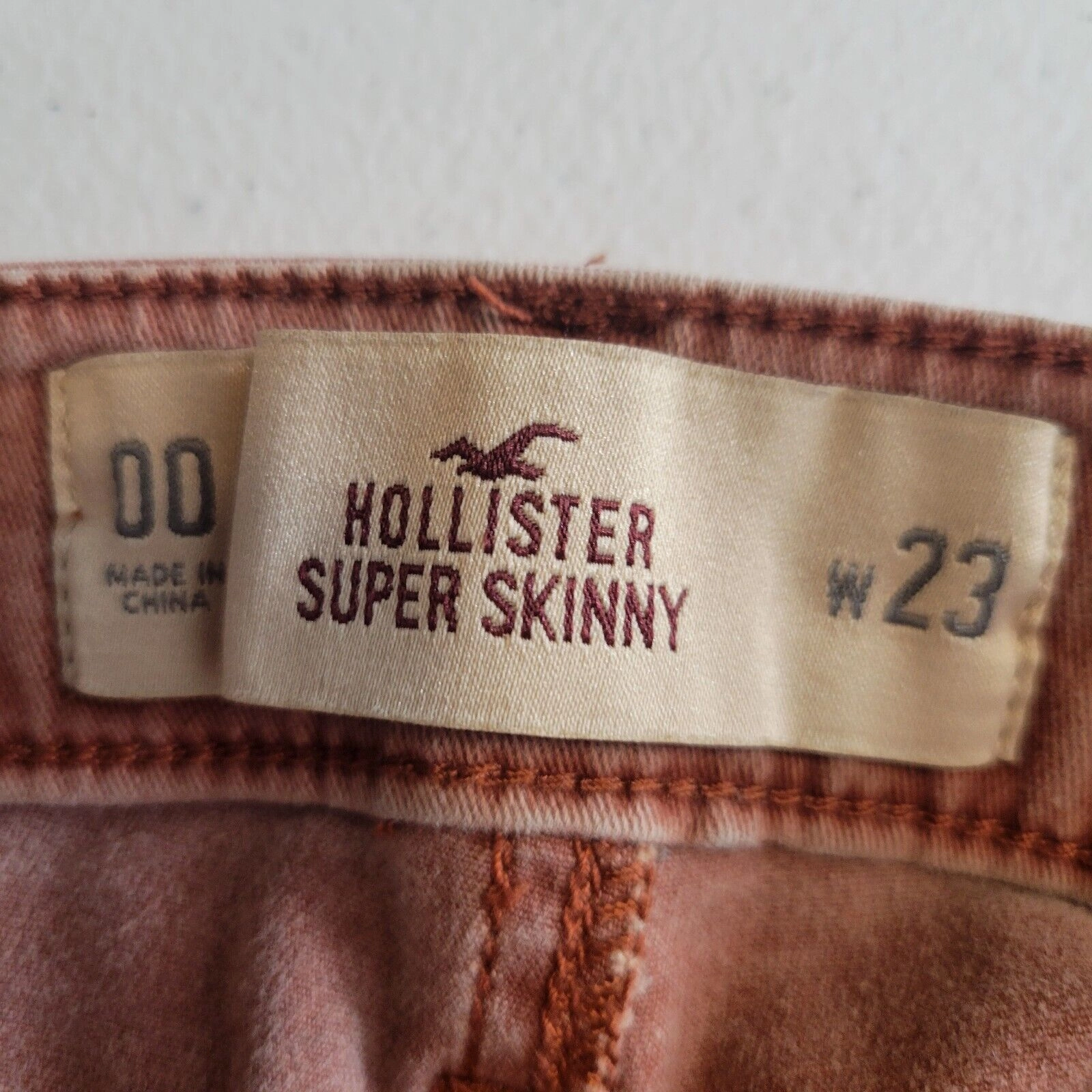 Hollister Womens Sz 00 (23) Super Skinny Jeans Blush Dusty Rose Pink