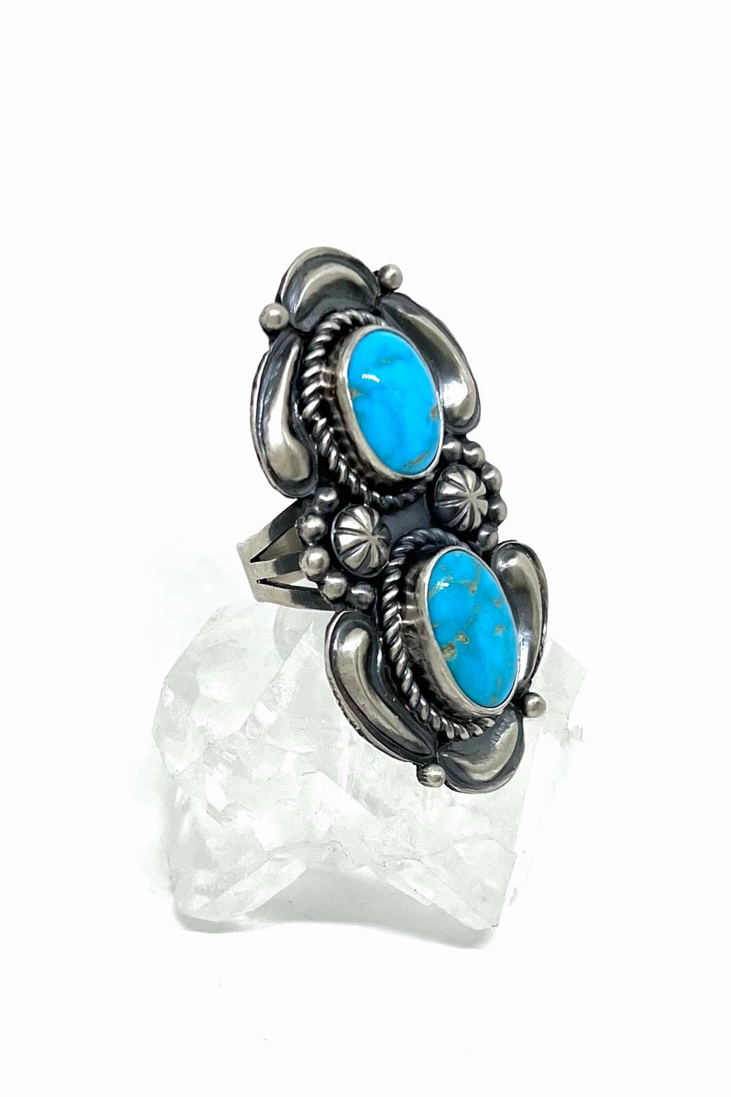 Jeff James Jr. Blue Turquoise Statement Ring (Size 9)