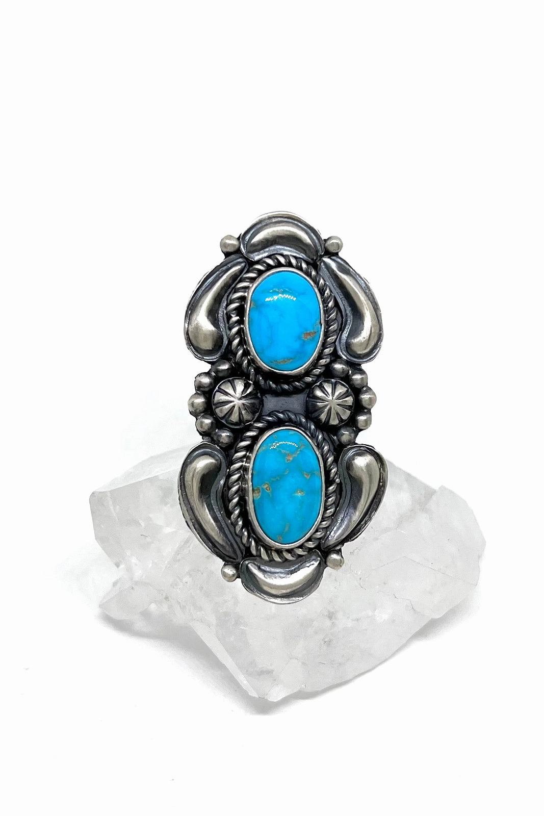 Jeff James Jr. Blue Turquoise Statement Ring (Size 9)
