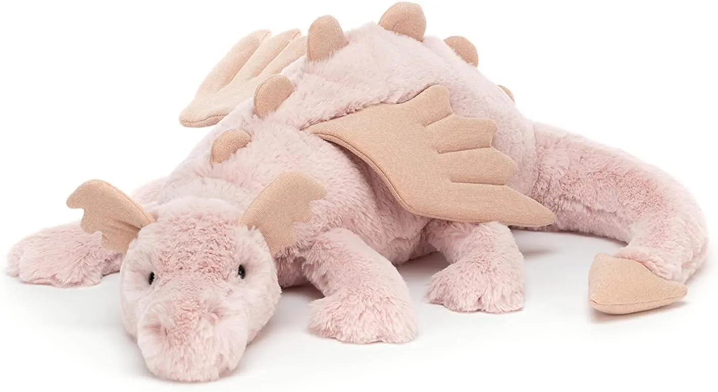 Jellycat Rose Dragon Stuffed Animal, Huge 26 inches - Mythical Plush Toy - Classic Children's Gift