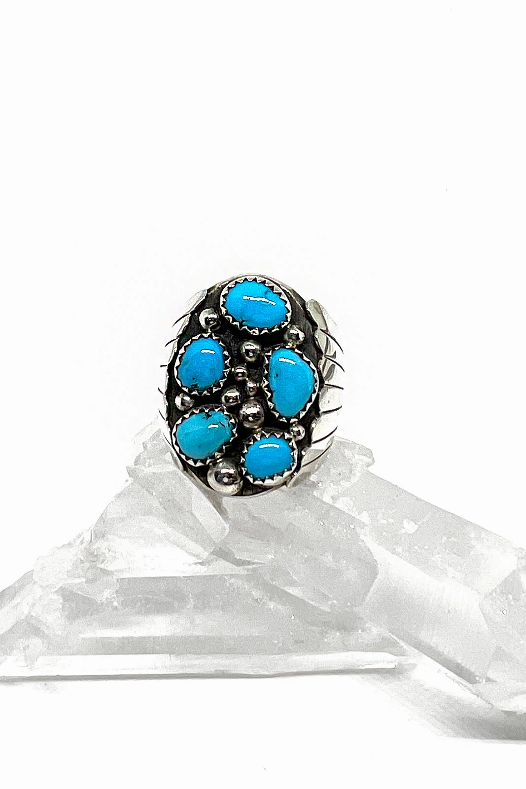 Kingman Turquoise Nugget and Sterling Silver Men's Ring (Size 9 ½)