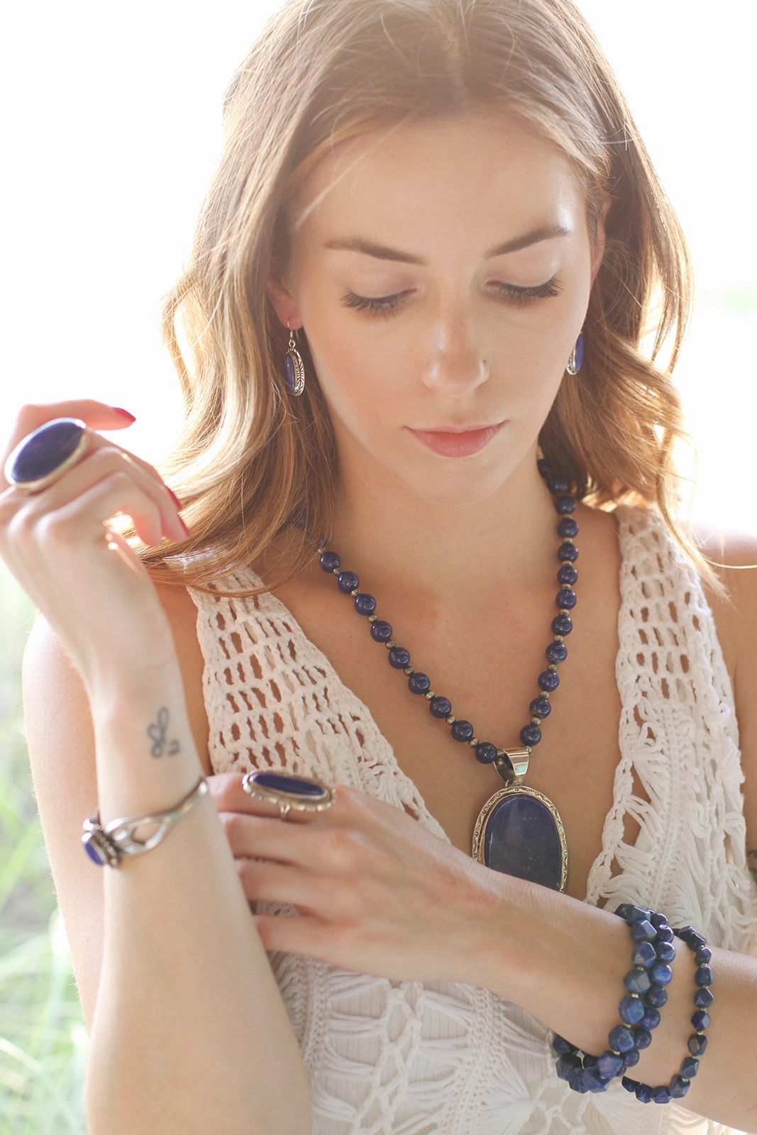 Lapis Lazuli 20" Bead Necklace