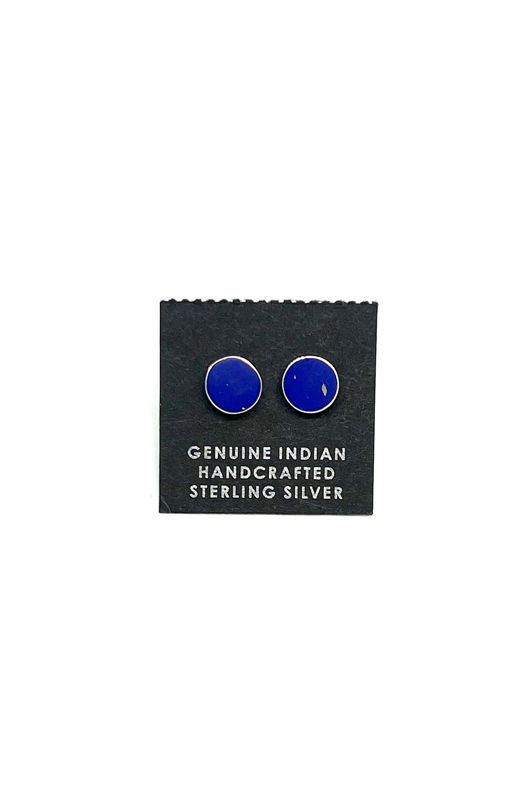 Lapis Lazuli Round Stud Earrings