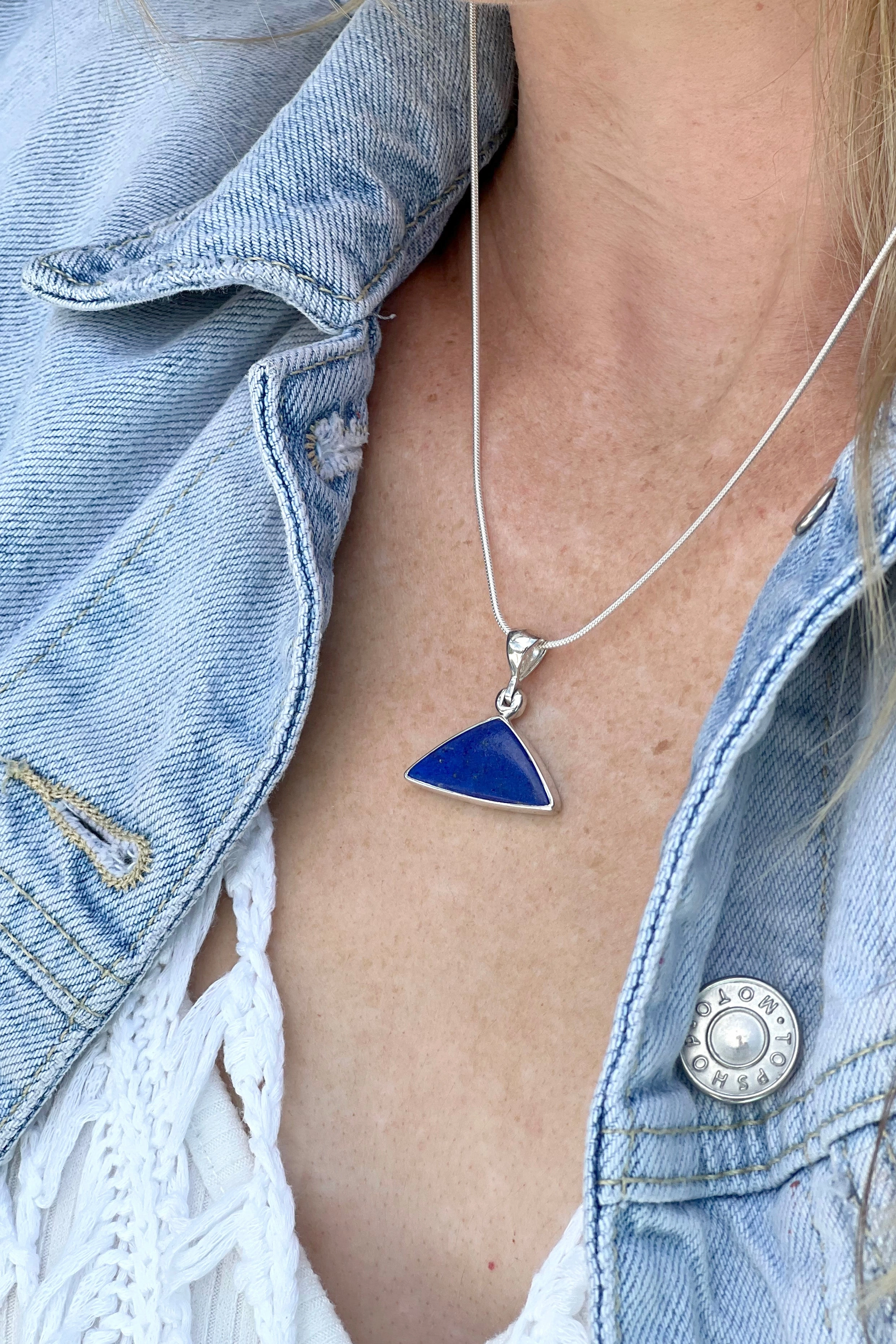 Lapis Lazuli Small Triangle Pendant