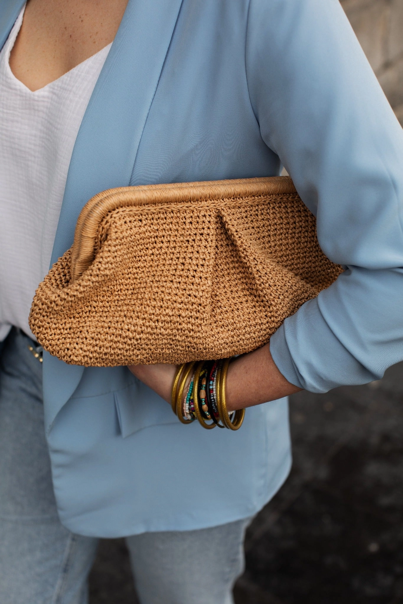 Large Straw Clutch Bag