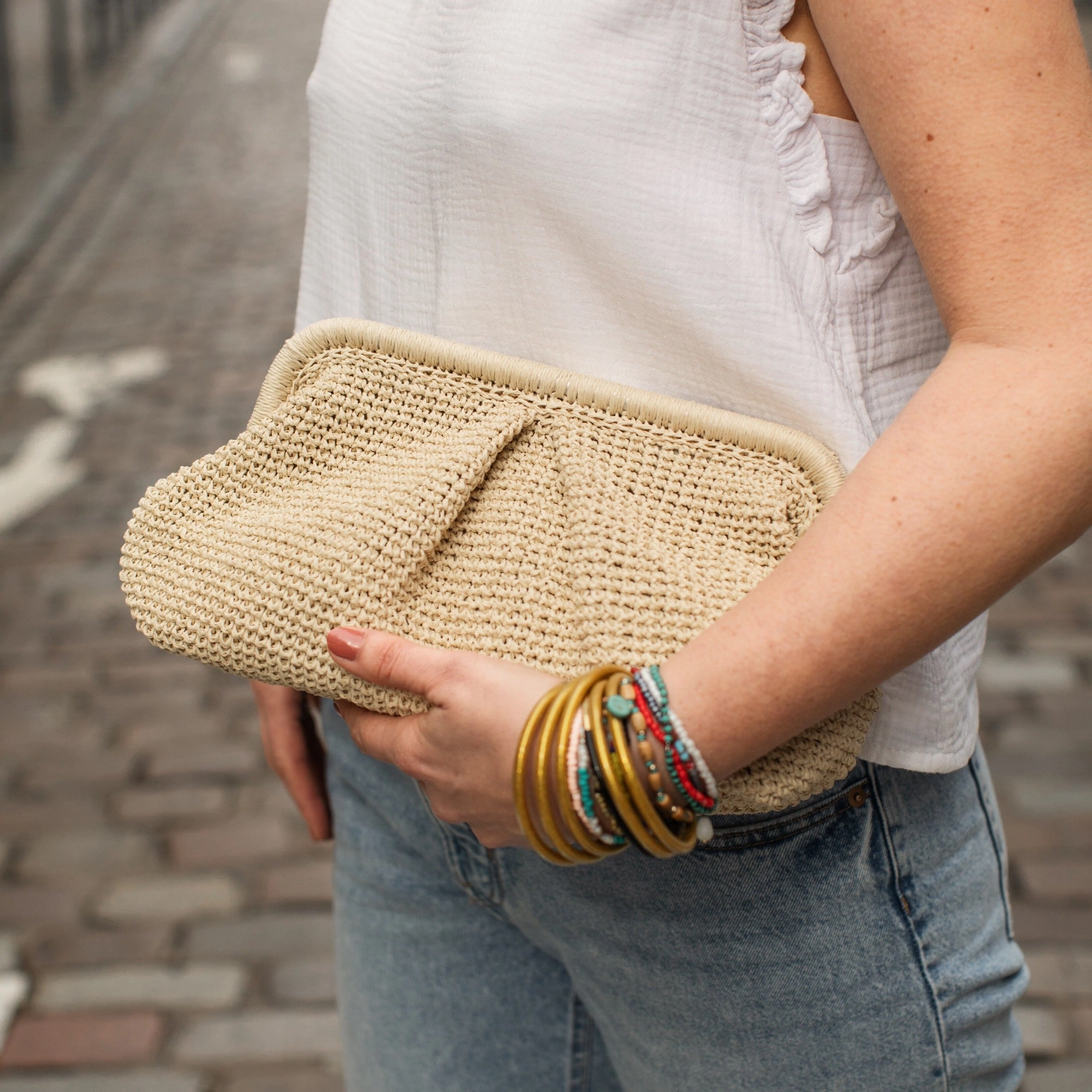 Large Straw Clutch Bag