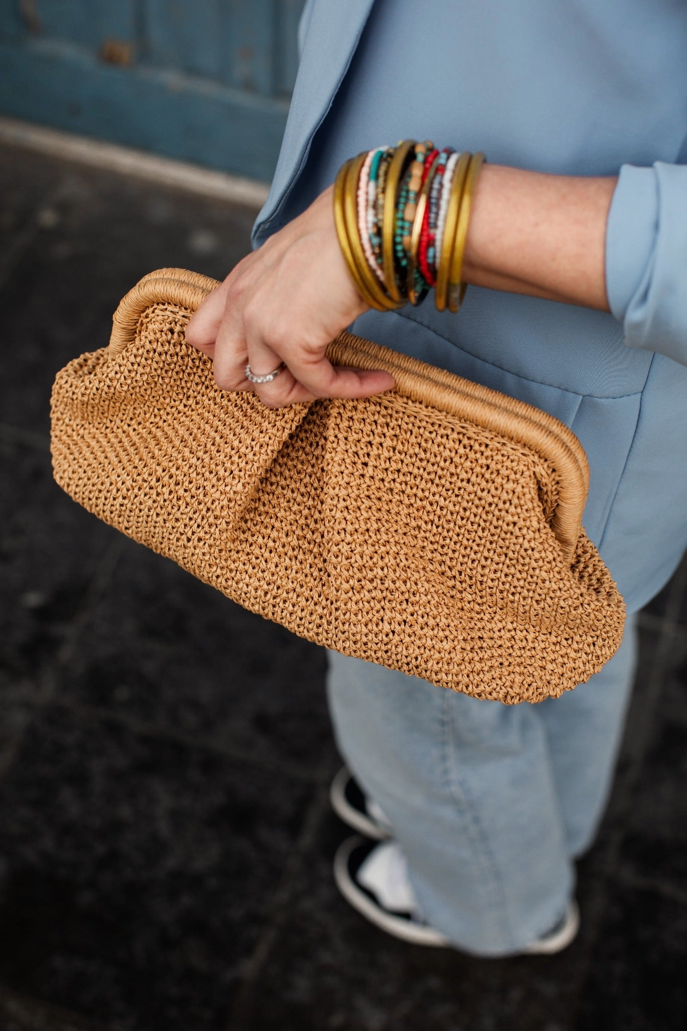 Large Straw Clutch Bag