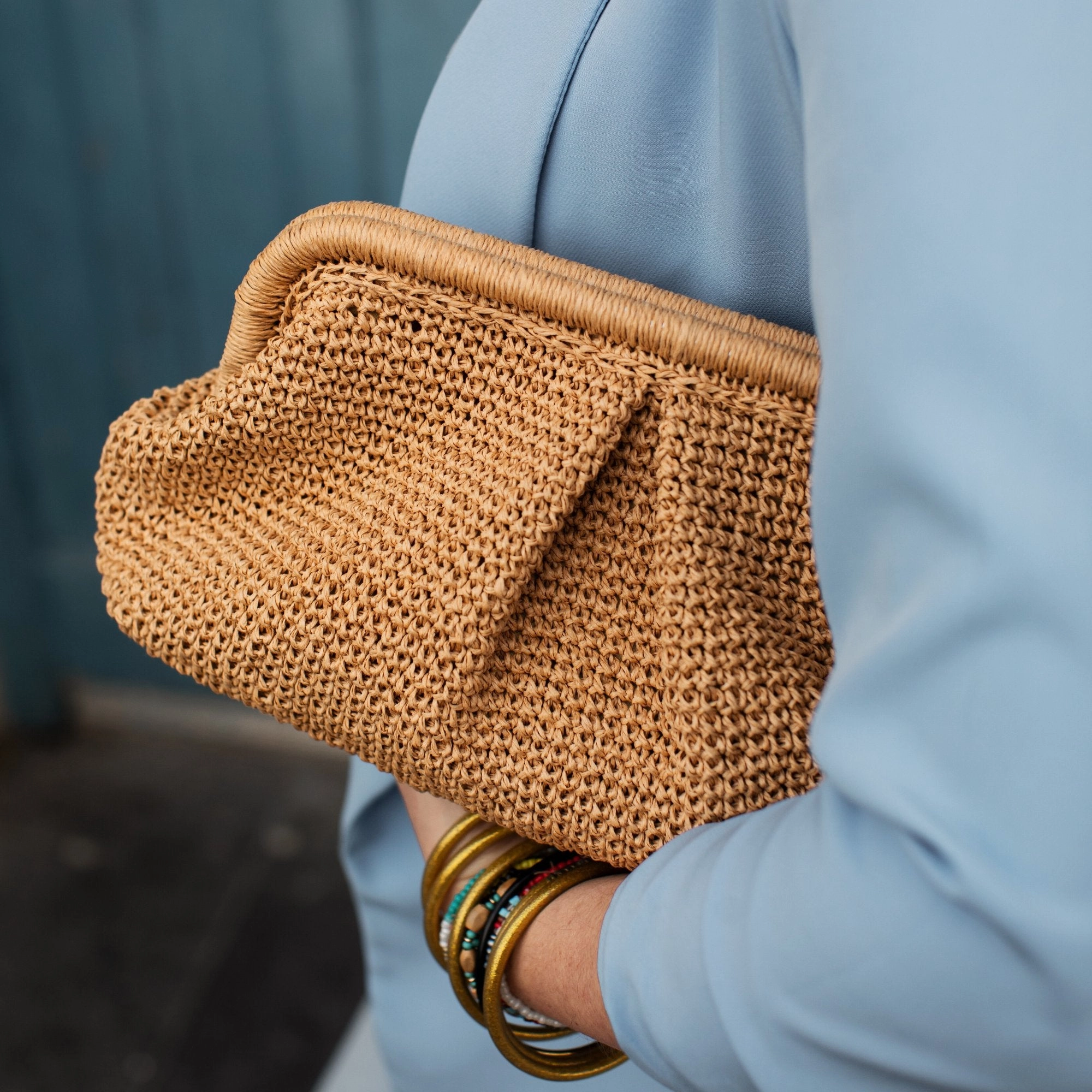 Large Straw Clutch Bag