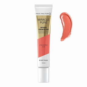 Max Factor Miracle Pure Satin Matte Cream Blush with Hyaluronic Acid, 15ml, 06 Soft Peach