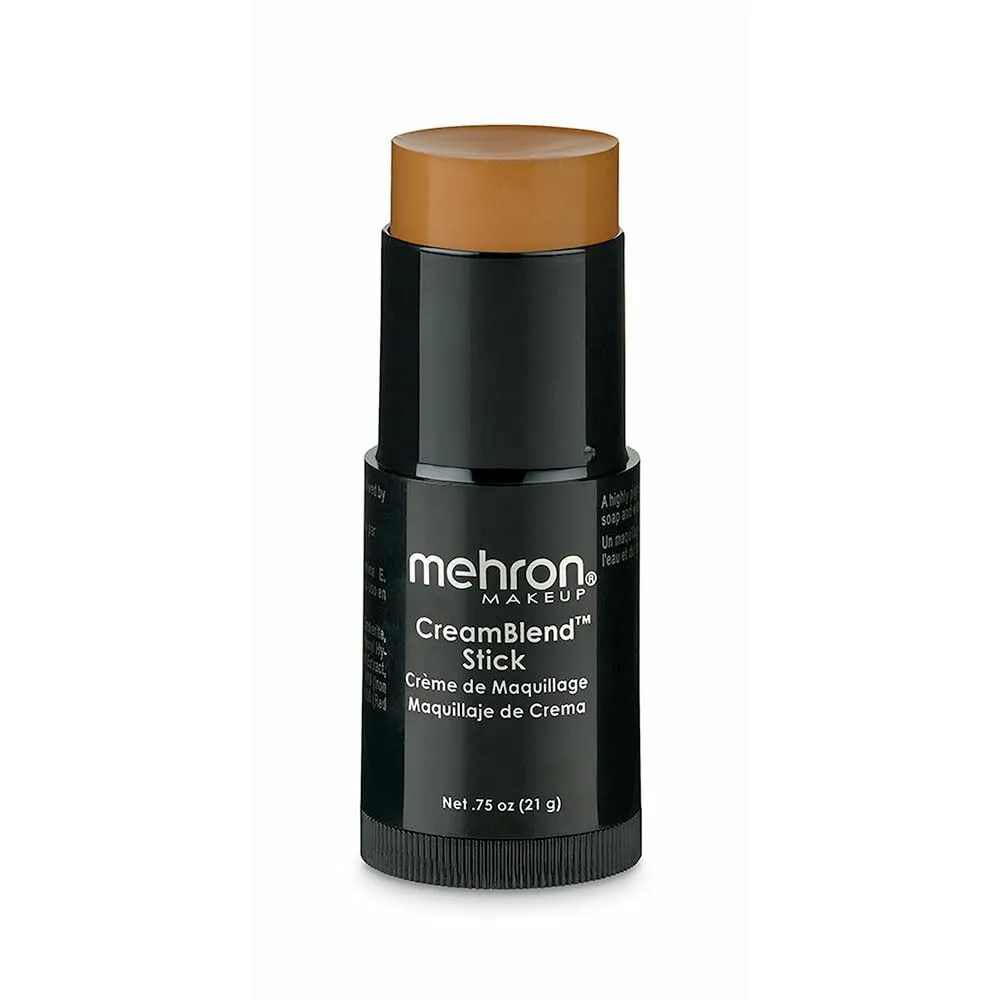 Mehron Makeup CreamBlend Stick | Face Paint, Body Paint, & Foundation Cream Makeup | Perfect for Halloween .75 oz (21 g) (Dark 0)