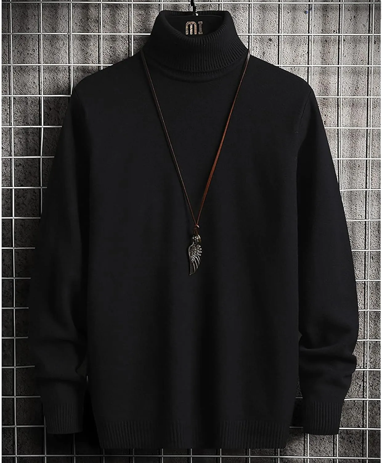 Mens Turtleneck Sweaters,Casual Basic Knitted Sweater Slim Long Sleeve Classic Solid Pullover Knitwear Tops