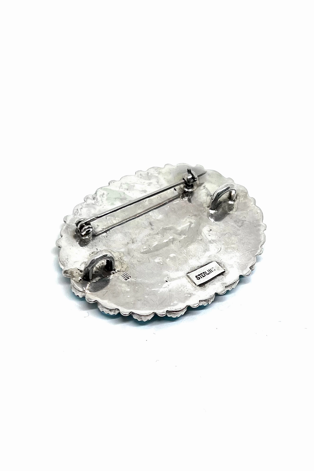 Navajo Blue Turquoise Sterling Silver Cluster Pendant