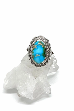 Navajo Sonoran Gold Turquoise Ring (Size 8 1/2)