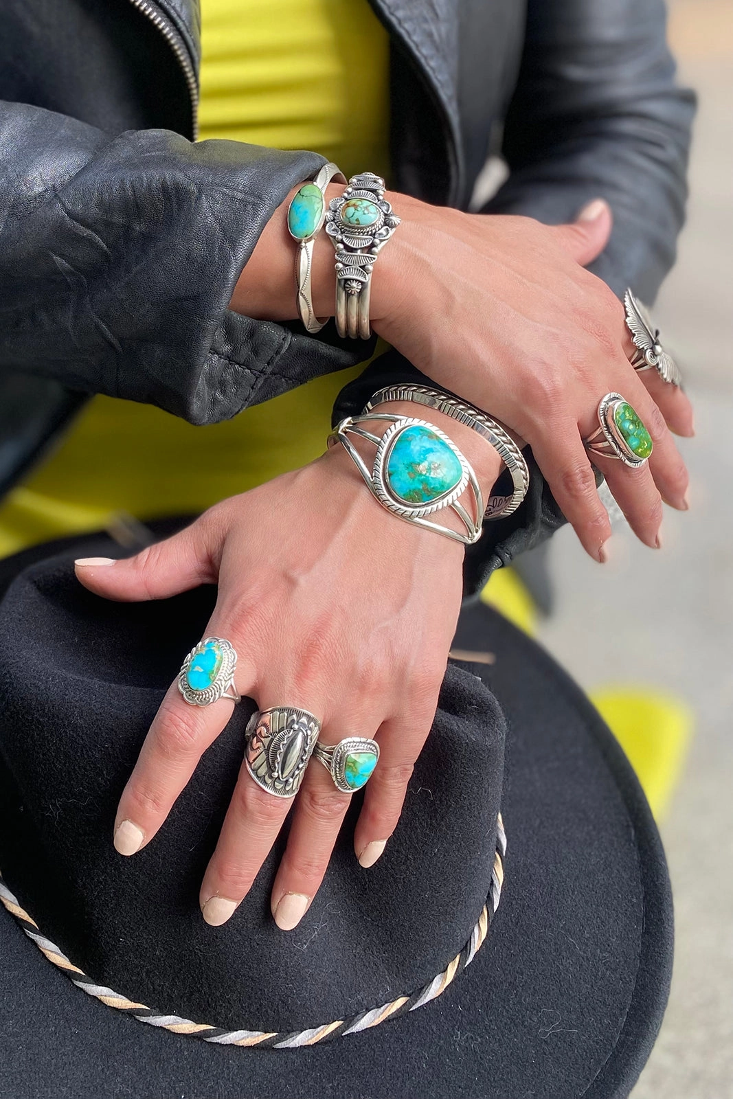 Navajo Sonoran Gold Turquoise Ring (Size 8 1/2)