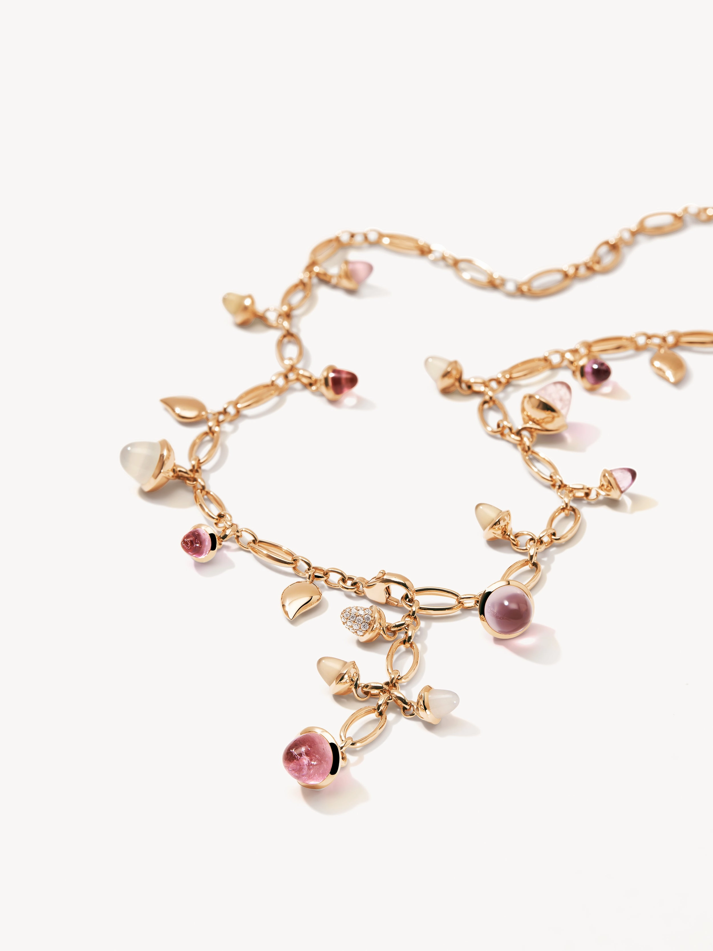 Necklace MIKADO 'Blush' with Diamond Pavé - 56 cm Blush with Diamond Pavé