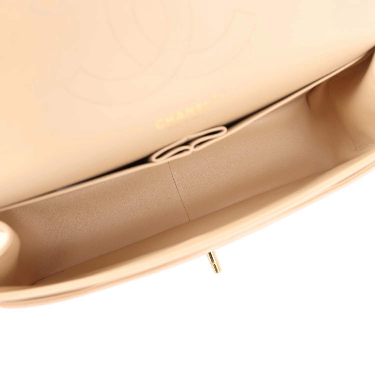 New Chanel Jumbo Classic Double Flap Bag Light Beige Caviar Gold Hardware