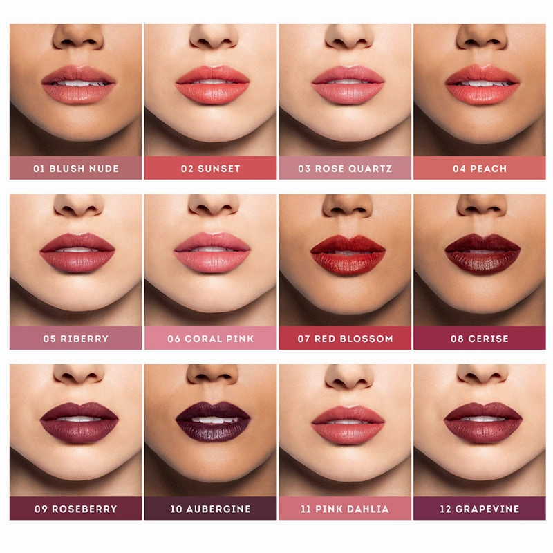 Nude By Nature Creamy Matte Lipstick - 08 Cerise