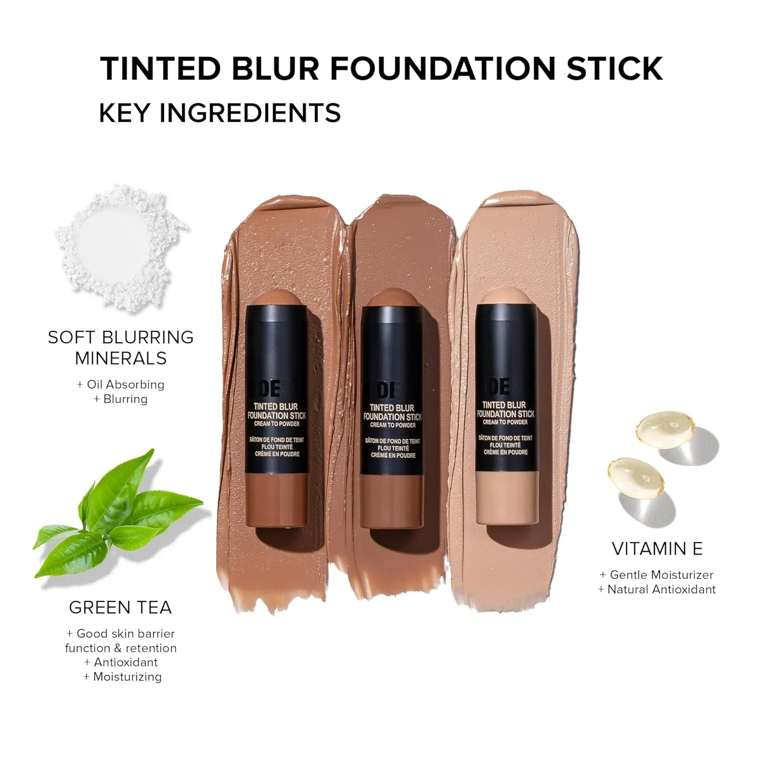 Nudestix Nudies Tinted Blur Foundation Stick, Matte Cream Powder Multitask Makeup to Tint, Blur, Blot Skin and Sculpt Face, Lightweight, Natural Matte Finish, 0.2 fl oz (6.2 g)