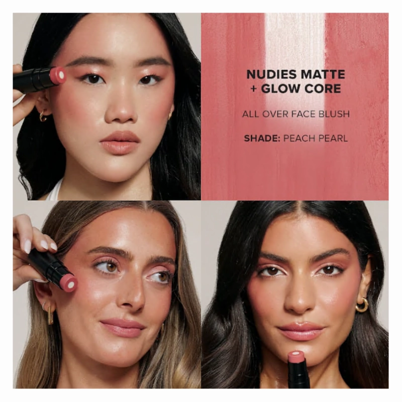 Nudestix Nudies Matte   Glow Core All Over Face Blush Color - Peach Pearl