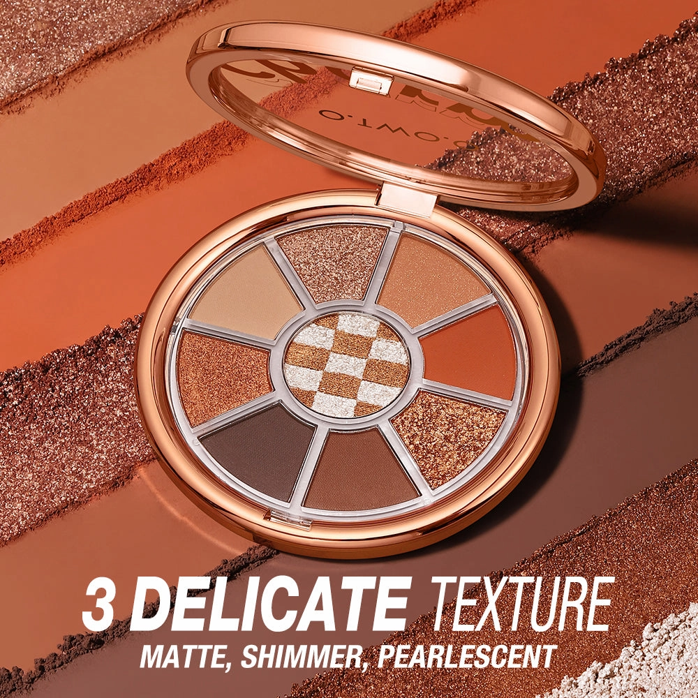 O.TWO.O Round Shape Eyeshadow Pallet with 2 Colors Series Earth brown Eye Shadow