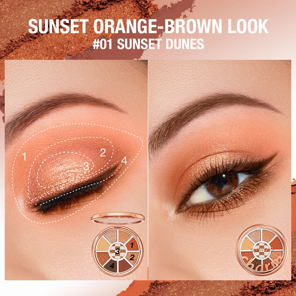O.TWO.O Round Shape Eyeshadow Pallet with 2 Colors Series Earth brown Eye Shadow