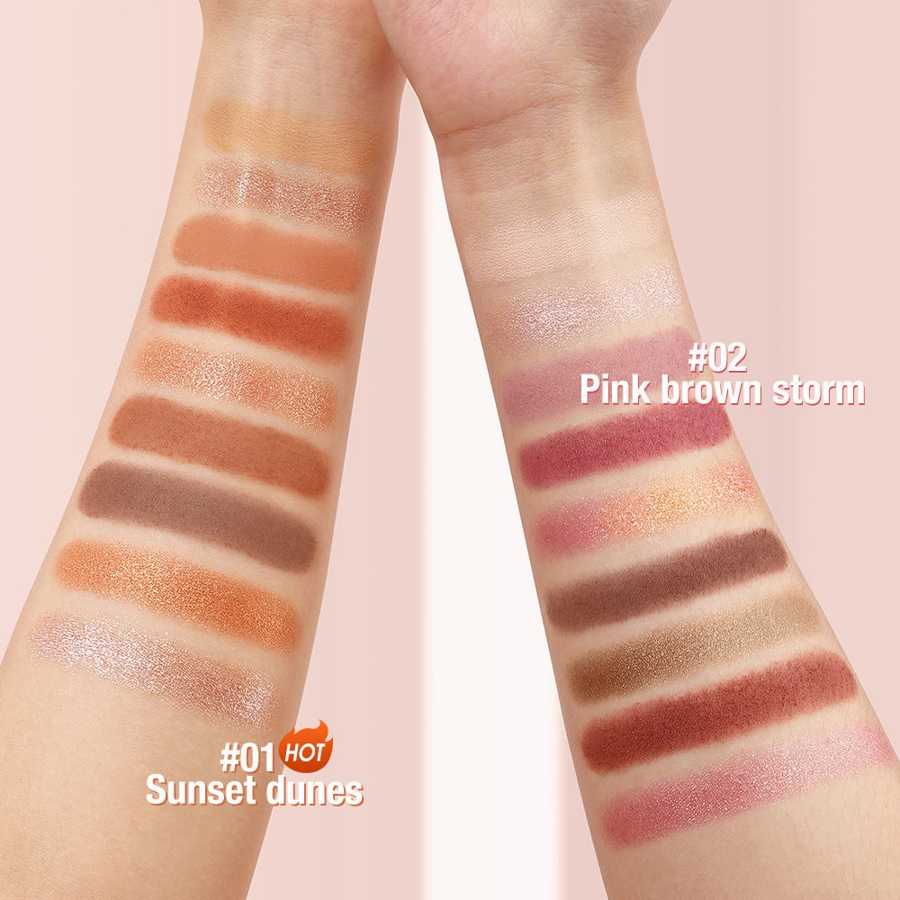 O.TWO.O Round Shape Eyeshadow Pallet with 2 Colors Series Earth brown Eye Shadow